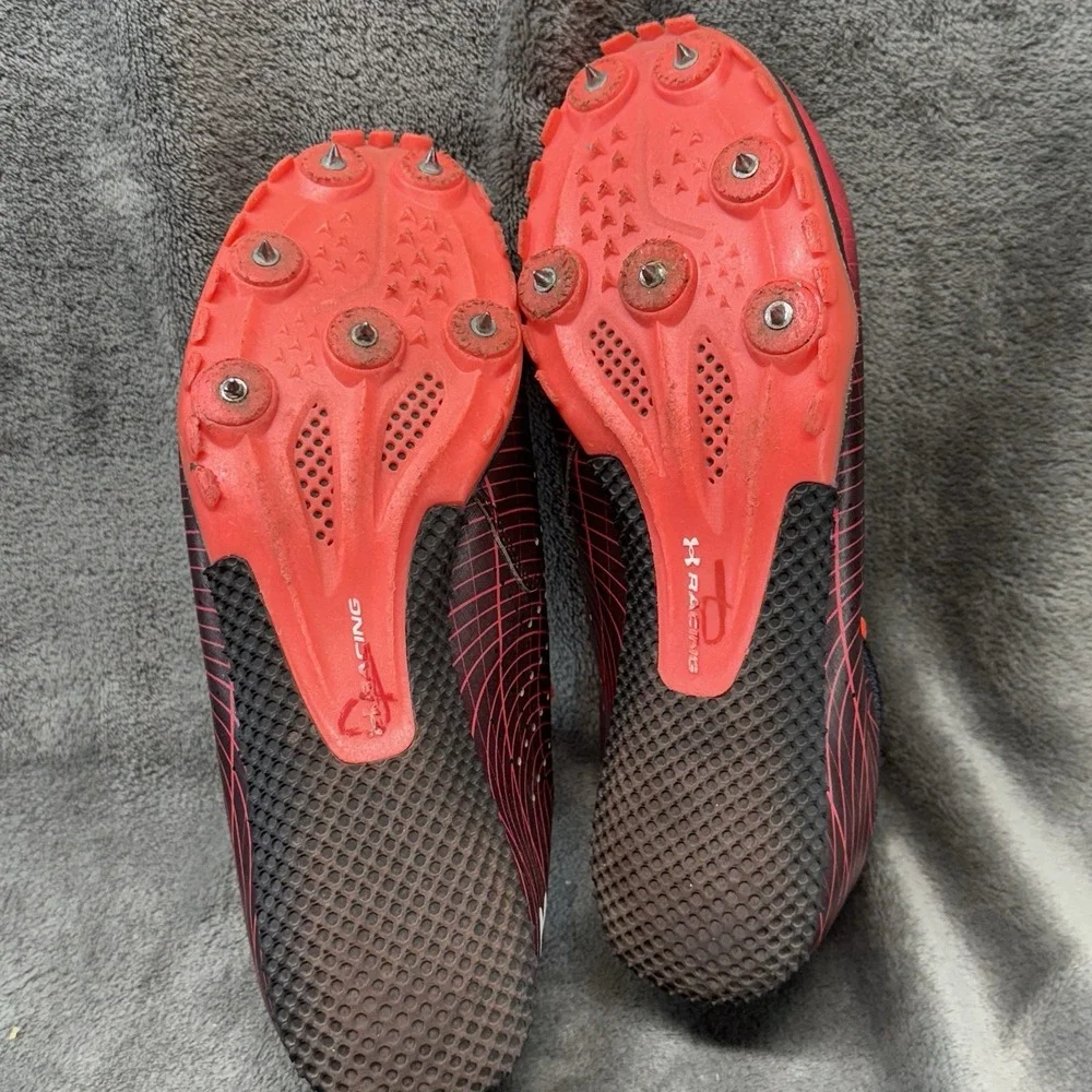 Under Armour Sprint Spikes 3022002-600 Red Black Men's Size 10 Track Running‎